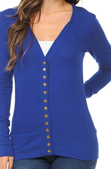 Zenans NWOT V Neck Snap Front Cardigan S - Picture 1 of 9